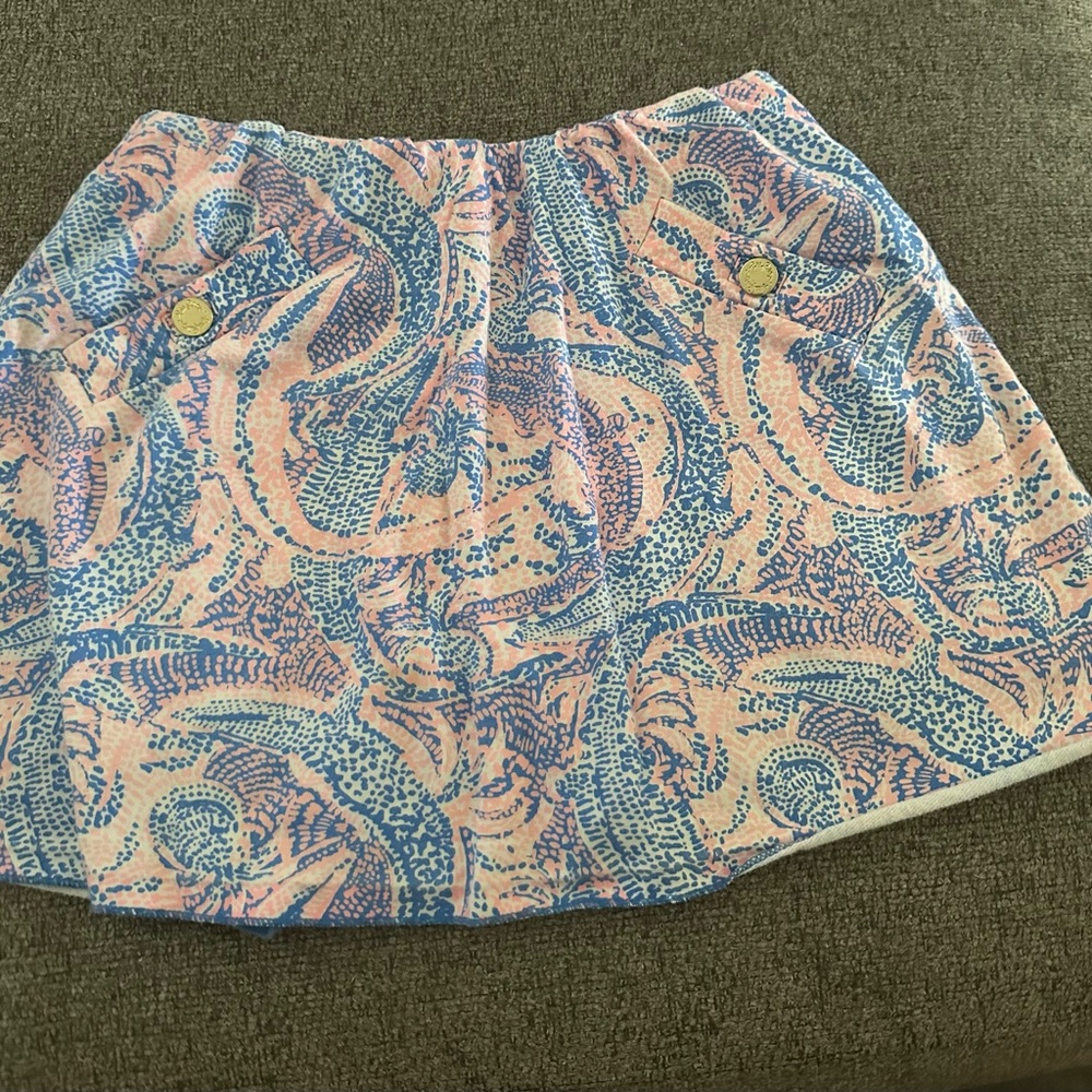 Lilly Pulitzer Blue and Pink Mini Skirt